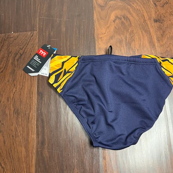 NWT TYR Blue and yellow swim briefs sz 30 - Picture 3 of 3